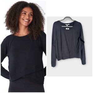 NEW Threads 4 Thought HALLE FEATHER FLEECE CROSSOVER HEM TOP, Large